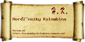 Horánszky Kolombina névjegykártya